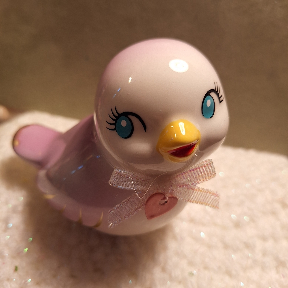Charming Pink Bird Figurine